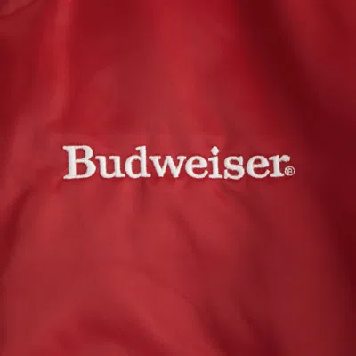Abercrombie & Fitch Budweiser Varsity Bomber Jacket In Red