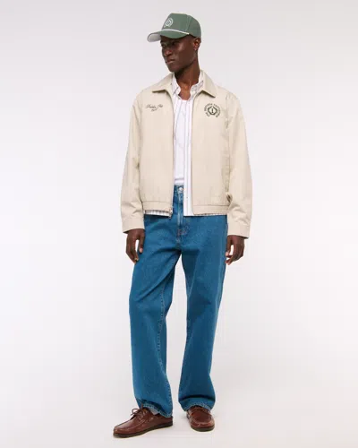 Abercrombie & Fitch Memorial Tournament Zip Jacket In Brown