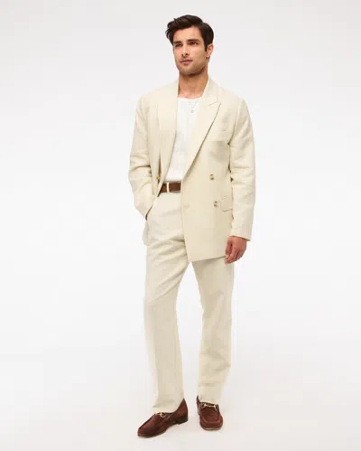 Abercrombie & Fitch The A&f Collins Double-breasted Cotton-texture Blazer In Neutral