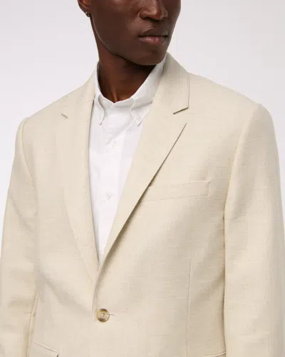 Abercrombie & Fitch The A&f Collins Classic Cotton-texture Blazer In Neutral