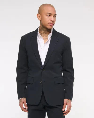 Abercrombie & Fitch The A&f Collins Slim Seersucker Blazer In Black