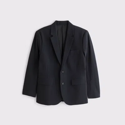 Abercrombie & Fitch The A&f Collins Slim Seersucker Blazer In Black