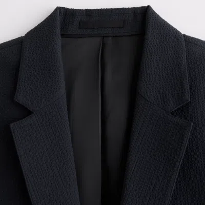 Abercrombie & Fitch The A&f Collins Slim Seersucker Blazer In Black