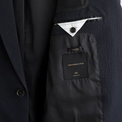 Abercrombie & Fitch The A&f Collins Slim Seersucker Blazer In Black