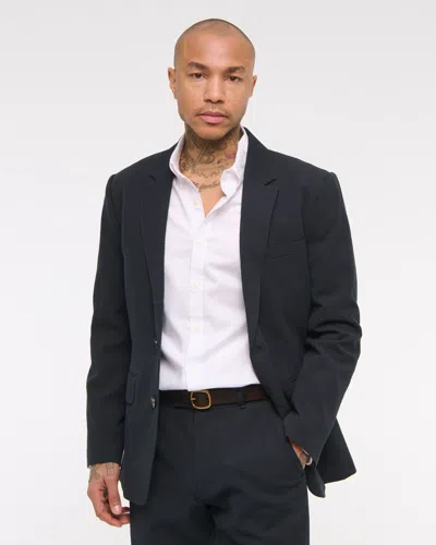 Abercrombie & Fitch The A&f Collins Slim Seersucker Blazer In Black