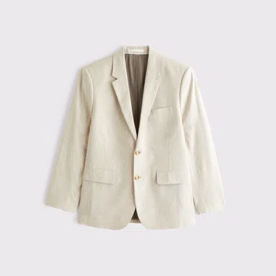 Abercrombie & Fitch The A&f Collins Slim Linen-blend Blazer In Neutral