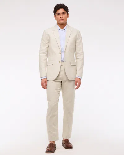 Abercrombie & Fitch The A&f Collins Slim Linen-blend Blazer In Neutral