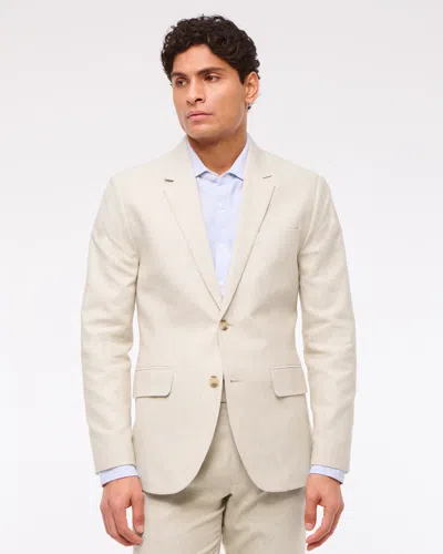 Abercrombie & Fitch The A&f Collins Slim Linen-blend Blazer In Neutral