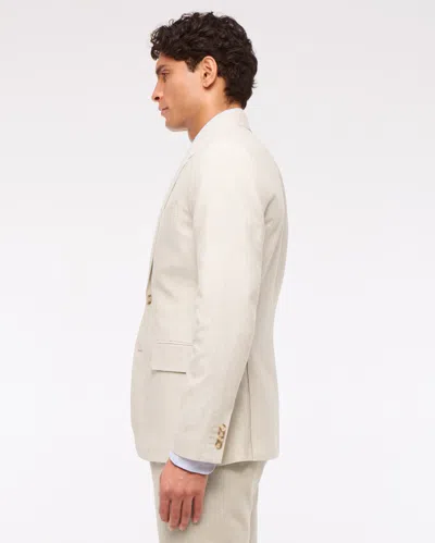 Abercrombie & Fitch The A&f Collins Slim Linen-blend Blazer In Neutral