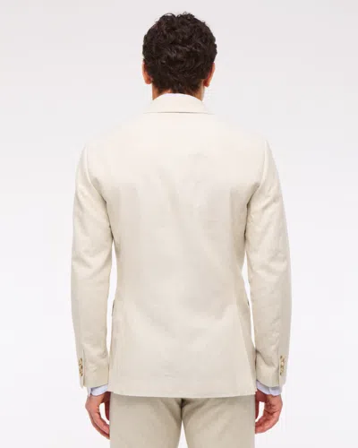 Abercrombie & Fitch The A&f Collins Slim Linen-blend Blazer In Neutral