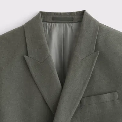 Abercrombie & Fitch The A&f Collins Double-breasted Linen-blend Blazer In Green
