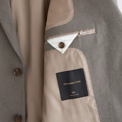 Abercrombie & Fitch The A&f Collins Slim Linen-blend Blazer In Brown