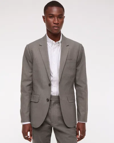 Abercrombie & Fitch The A&f Collins Slim Linen-blend Blazer In Brown