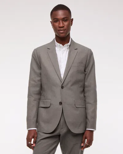 Abercrombie & Fitch The A&f Collins Slim Linen-blend Blazer In Brown