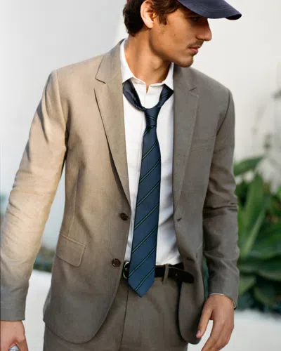 Abercrombie & Fitch The A&f Collins Slim Linen-blend Blazer In Brown