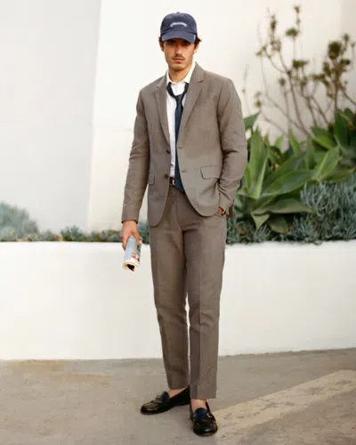 Abercrombie & Fitch The A&f Collins Slim Linen-blend Blazer In Brown