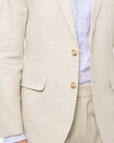 Abercrombie & Fitch The A&f Collins Classic Linen-blend Blazer In Blue