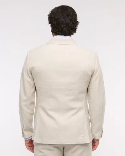 Abercrombie & Fitch The A&f Collins Athletic Fit Linen-blend Blazer In Blue