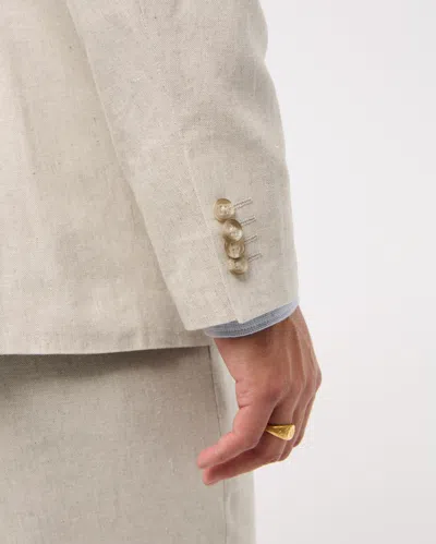 Abercrombie & Fitch The A&f Collins Athletic Fit Linen-blend Blazer In Blue