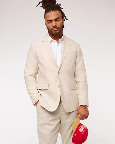 Abercrombie & Fitch The A&f Collins Athletic Fit Linen-blend Blazer In Blue