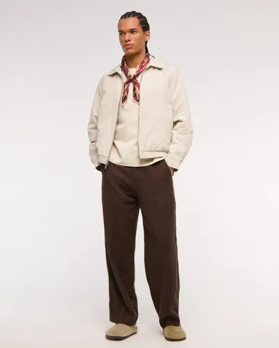 Abercrombie & Fitch Clean Harrington Jacket In Brown