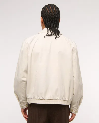 Abercrombie & Fitch Clean Harrington Jacket In Brown