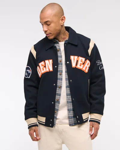 Abercrombie & Fitch Denver Broncos Varsity Bomber Jacket In Multi