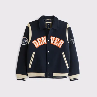 Abercrombie & Fitch Denver Broncos Varsity Bomber Jacket In Multi