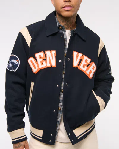 Abercrombie & Fitch Denver Broncos Varsity Bomber Jacket In Multi