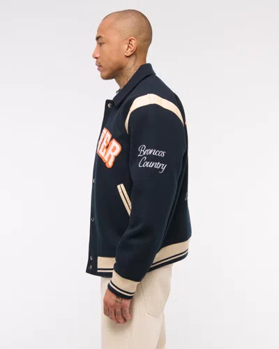 Abercrombie & Fitch Denver Broncos Varsity Bomber Jacket In Multi