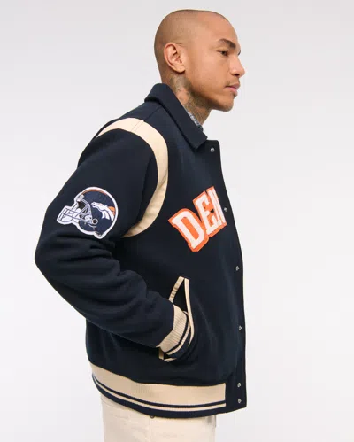Abercrombie & Fitch Denver Broncos Varsity Bomber Jacket In Multi