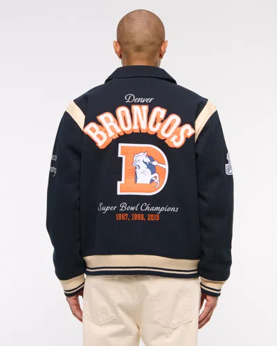 Abercrombie & Fitch Denver Broncos Varsity Bomber Jacket In Multi