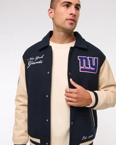 Abercrombie & Fitch New York Giants Varsity Bomber Jacket In Multi
