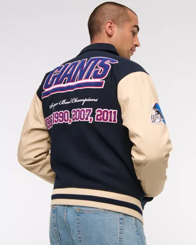 Abercrombie & Fitch New York Giants Varsity Bomber Jacket In Multi