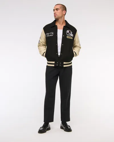 Abercrombie & Fitch Pittsburgh Steelers Varsity Bomber Jacket