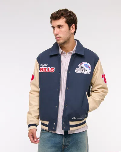 Abercrombie & Fitch Buffalo Bills Varsity Bomber Jacket In Multi