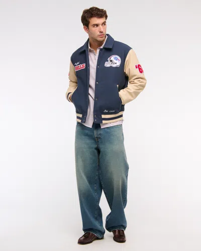 Abercrombie & Fitch Buffalo Bills Varsity Bomber Jacket In Multi