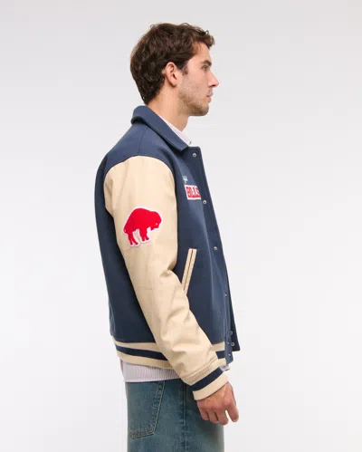 Abercrombie & Fitch Buffalo Bills Varsity Bomber Jacket In Multi
