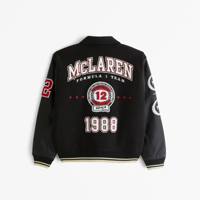 Abercrombie & Fitch Mclaren Varsity Bomber Jacket In Black