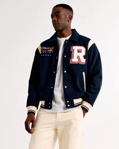 Abercrombie & Fitch Oracle Red Bull Racing Varsity Bomber Jacket In Multi