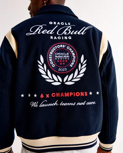 Abercrombie & Fitch Oracle Red Bull Racing Varsity Bomber Jacket In Multi