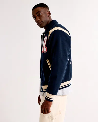 Abercrombie & Fitch Oracle Red Bull Racing Varsity Bomber Jacket In Multi