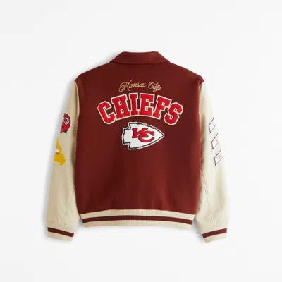 Abercrombie & Fitch Kansas City Chiefs Varsity Bomber Jacket In Brown
