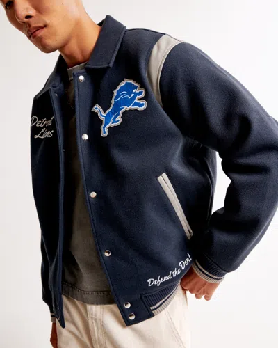 Abercrombie & Fitch Detroit Lions Varsity Bomber Jacket