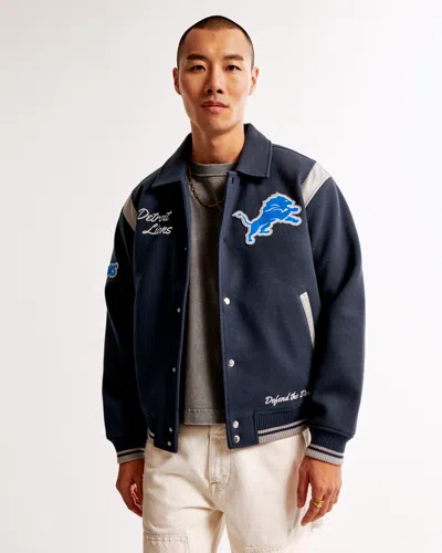 Abercrombie & Fitch Detroit Lions Varsity Bomber Jacket