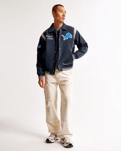 Abercrombie & Fitch Detroit Lions Varsity Bomber Jacket