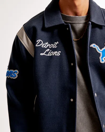 Abercrombie & Fitch Detroit Lions Varsity Bomber Jacket