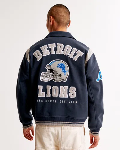 Abercrombie & Fitch Detroit Lions Varsity Bomber Jacket