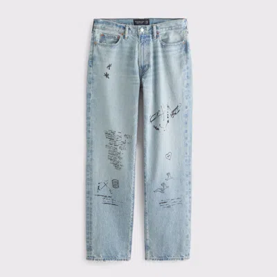 Abercrombie & Fitch Relaxed Straight Jean In Pink