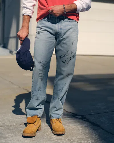 Abercrombie & Fitch Relaxed Straight Jean In Pink